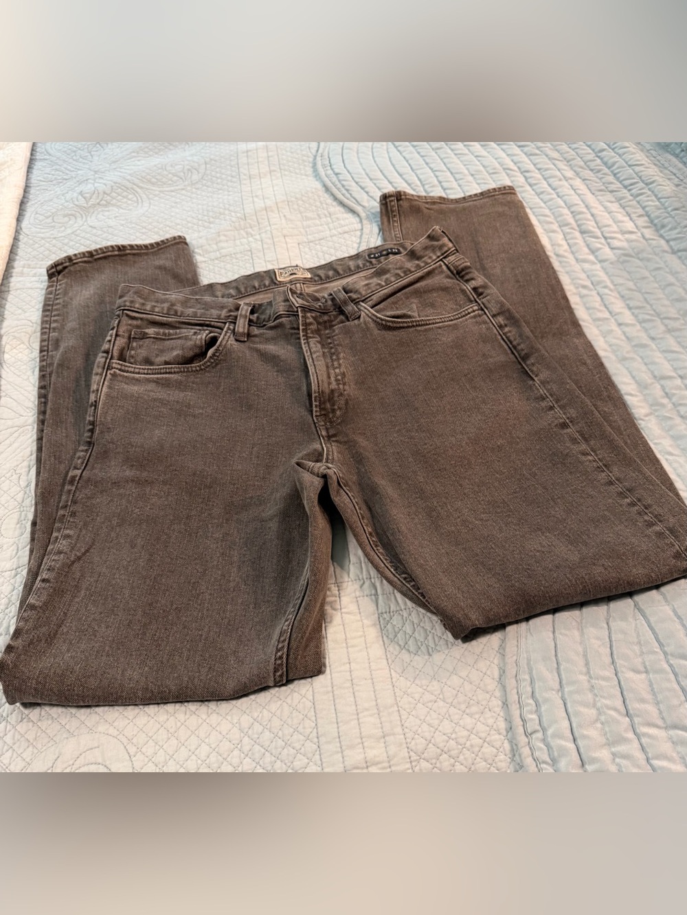 Faherty Men’s Feel Good Denim Jeans 31x32 Washed Charcoal Gray Organic Cotton